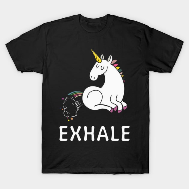 Exhale Unicorn T-Shirt by JoSandoval